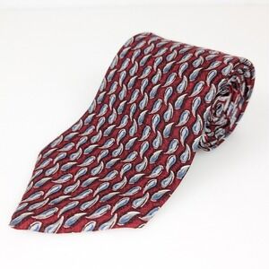 Ferrell Reed‎ for Nordstrom Burgundy Paisley Silk Necktie Made in USA Geometric